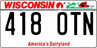 WI license plate 418OTN