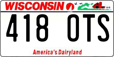 WI license plate 418OTS
