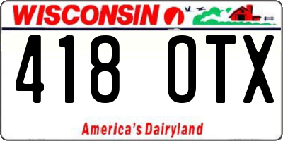 WI license plate 418OTX