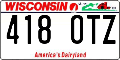 WI license plate 418OTZ