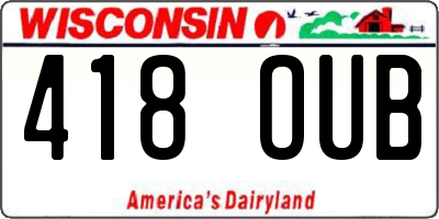 WI license plate 418OUB