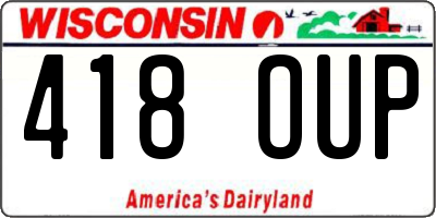 WI license plate 418OUP