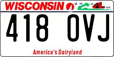 WI license plate 418OVJ