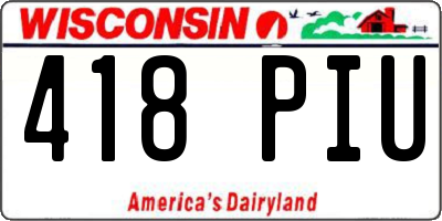 WI license plate 418PIU