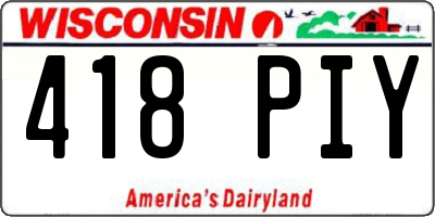 WI license plate 418PIY