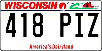 WI license plate 418PIZ