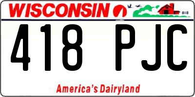 WI license plate 418PJC