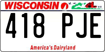 WI license plate 418PJE