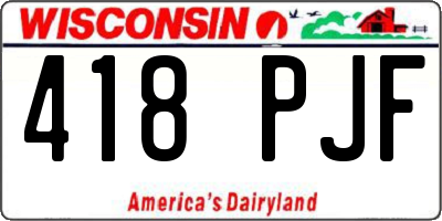 WI license plate 418PJF