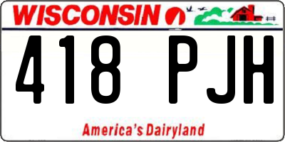 WI license plate 418PJH