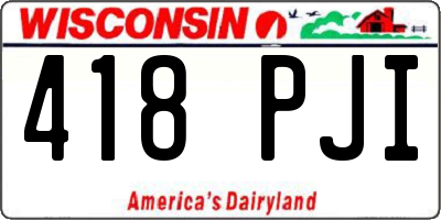 WI license plate 418PJI