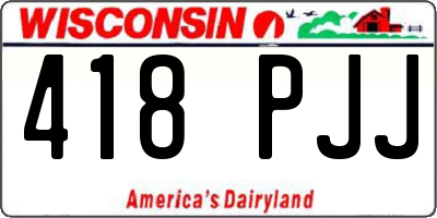 WI license plate 418PJJ