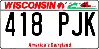 WI license plate 418PJK