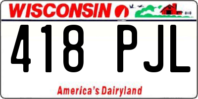 WI license plate 418PJL