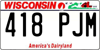 WI license plate 418PJM