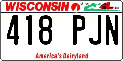 WI license plate 418PJN