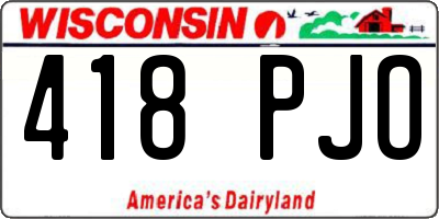 WI license plate 418PJO