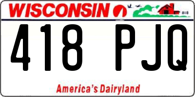 WI license plate 418PJQ