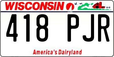 WI license plate 418PJR