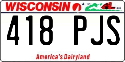 WI license plate 418PJS