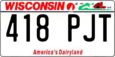 WI license plate 418PJT