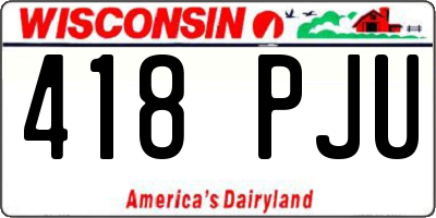 WI license plate 418PJU