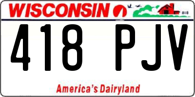 WI license plate 418PJV
