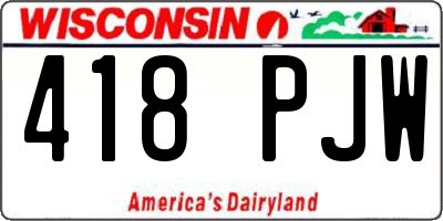 WI license plate 418PJW