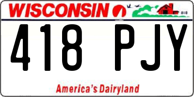 WI license plate 418PJY
