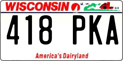 WI license plate 418PKA