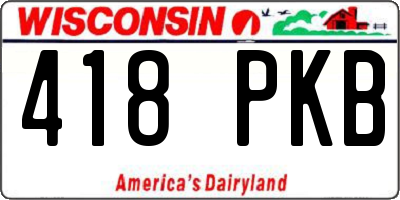 WI license plate 418PKB