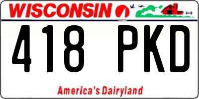 WI license plate 418PKD