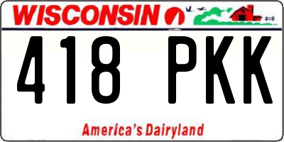 WI license plate 418PKK