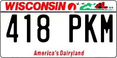 WI license plate 418PKM