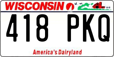WI license plate 418PKQ