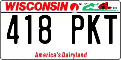 WI license plate 418PKT