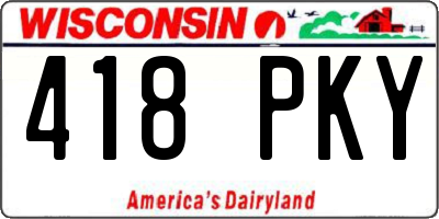 WI license plate 418PKY
