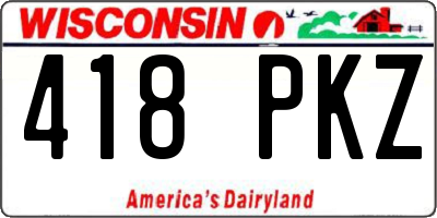WI license plate 418PKZ