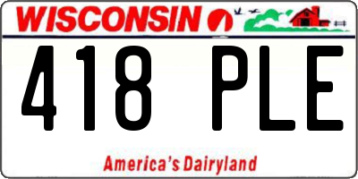 WI license plate 418PLE