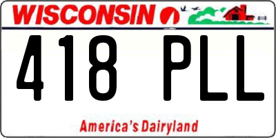 WI license plate 418PLL