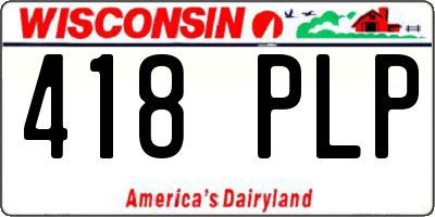 WI license plate 418PLP