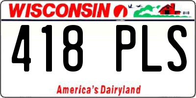 WI license plate 418PLS