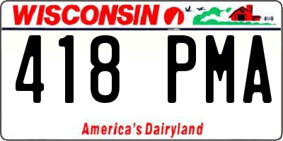 WI license plate 418PMA