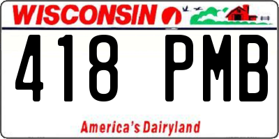 WI license plate 418PMB