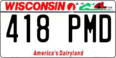 WI license plate 418PMD