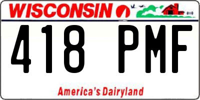 WI license plate 418PMF