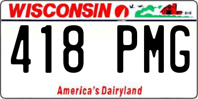 WI license plate 418PMG