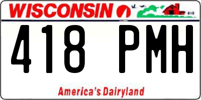 WI license plate 418PMH