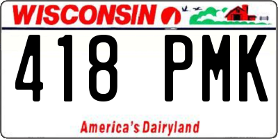 WI license plate 418PMK