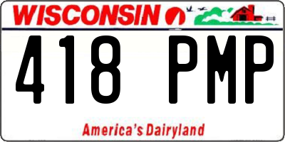WI license plate 418PMP